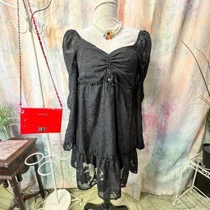 NEW📌 Bloomfield Mini Dress Off or on Shoulder Long Sleeves Lace Dress Keyhole